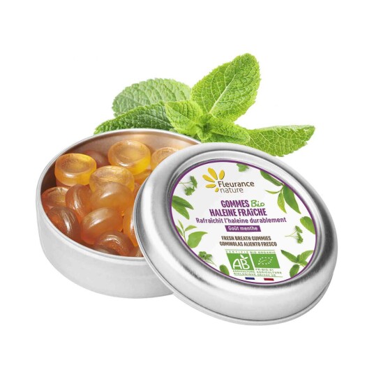 Organic Gummies Fresh Breath FLEURANCE Nature Peppermint 35 gr