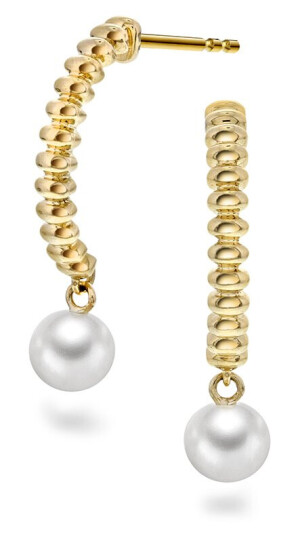 Pan Jewelry, Øredobber i 585 gult gull med ferskvannsperle Pan Jewelry, Øredobber i 585 gult gull med ferskvannsperle