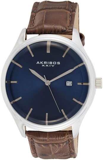 Akribos XXIV Herreklokke AK914SSBU Classic Blå/Lær Ø45 mm Akribos XXIV Herreklokke AK914SSBU Classic Blå/Lær Ø45 mm