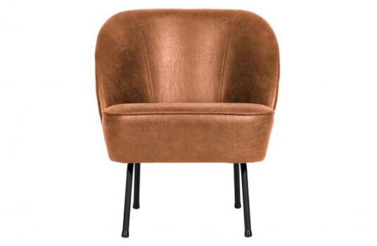 BePureHome Vogue Loungestol - Cognac Genbrugs Læder