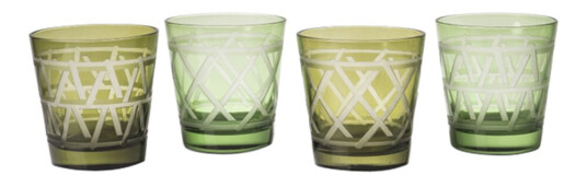 Pols Potten  Tie up tumblers 8,5 cm 4 stk olivengrønn