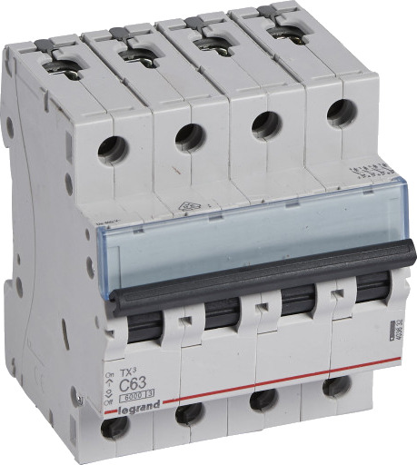Legrand TX³ MCB automatsikring C63 4P 4M 6/6kA