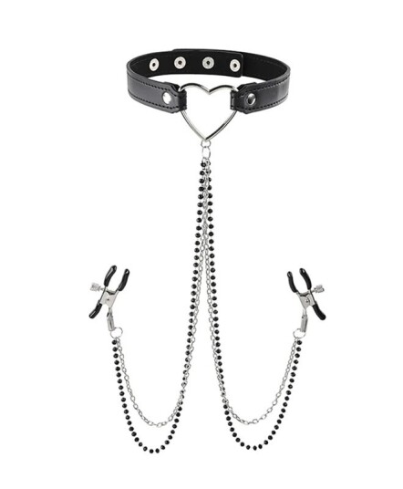 Sportsheets Sex Mischief Amor Collar With Nipple Jewelry