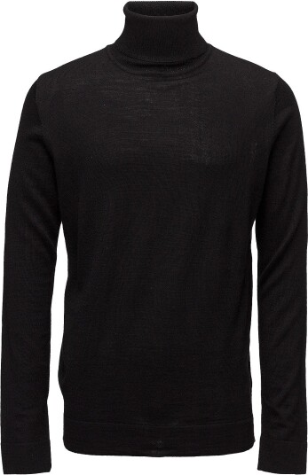 Lindbergh Merino Knit Roll Neck   BLACK   L