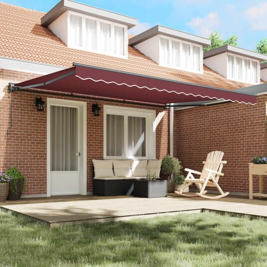  Markiseramme Burgunder 450 × 300 cm Polyester med PU belegg
