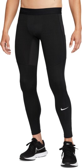 Nike Pro Warm Tights Herre Black/White S Nike Pro Warm Tights Herre Black/White S