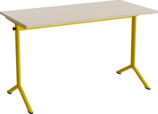 Bord Atlas 1130 1200X600mm Lyddæmpende Eg Højtrykslaminat Rødt Stel