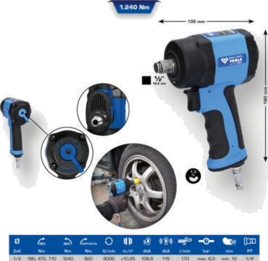 KS TOOLS BT160400 Slagskrutrekker (trykkluftdrevet) KS TOOLS BT160400 Slagskrutrekker (trykkluftdrevet)