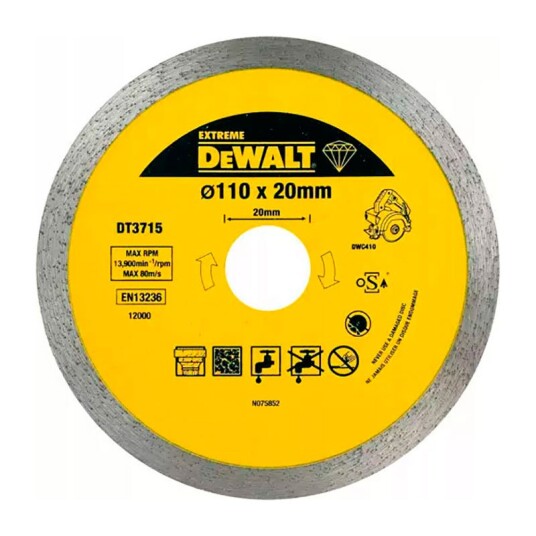 Dewalt DT3715 QZ Kappskive Flis Hard 110mm Dewalt DT3715 QZ Kappskive Flis Hard 110mm