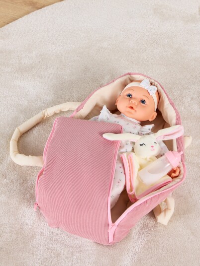 Cloudberry Castle Dukke med Bærekurv 40 cm Rosa