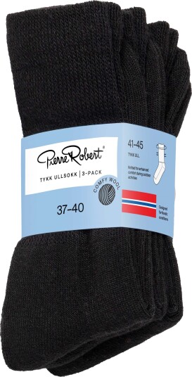 Pierre Robert Tykk Ullsokk Comfy Wool X3 Black 37 40
