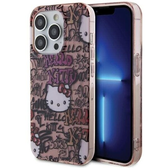 Hello Kitty Hardcase til iPhone 15 Pro Max 6,7" Rosa Graffiti Design