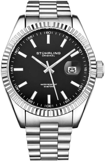 Stührling Original Herreklokke 3935.3 Lineage Sort/Stål Ø42 mm