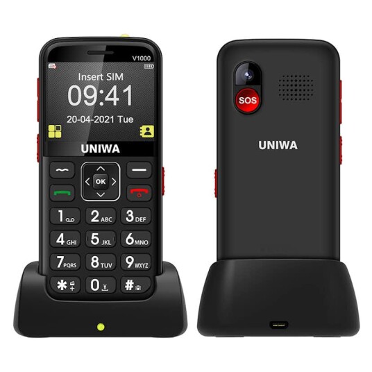 Mobiltelefon Uniwa V1000 for Eldre Mobiltelefon Uniwa V1000 for Eldre
