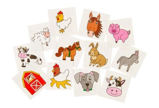 LG-Imports Tattoos Farm animals 12 pcs.