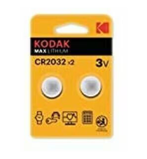 Litium-knappcellebatteri Kodak CR2032 3 V (2 uds) Litium-knappcellebatteri Kodak CR2032 3 V (2 uds)
