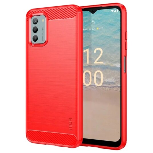 INCOVER Nokia G42 Brushed Carbon Fiber Plast Deksel - Rød