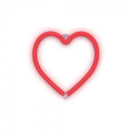Forever Light Neon LED-lampe HEART batteri + USB FLNEO7, rød