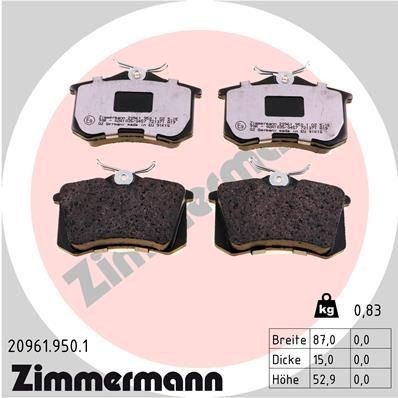 Bremseklosser ZIMMERMANN 20961.950.1 Bremseklosser ZIMMERMANN 20961.950.1