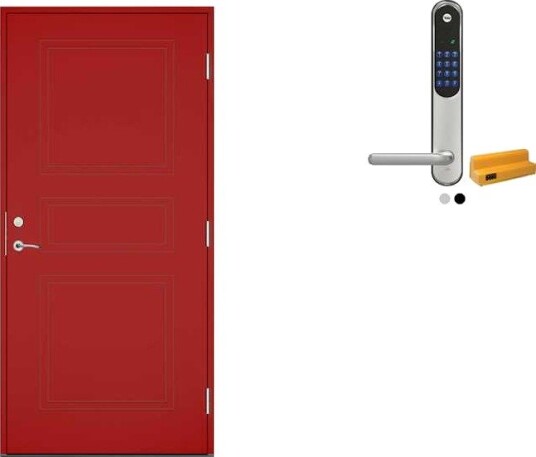 Ytterdør Swedoor Clever-Line+ Tyresta med Yale Doorman Classic Home