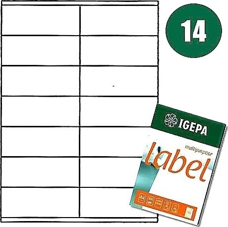 Igepa Etiketter A4 Igepa 105 X 41,0 Mm Hvite 100