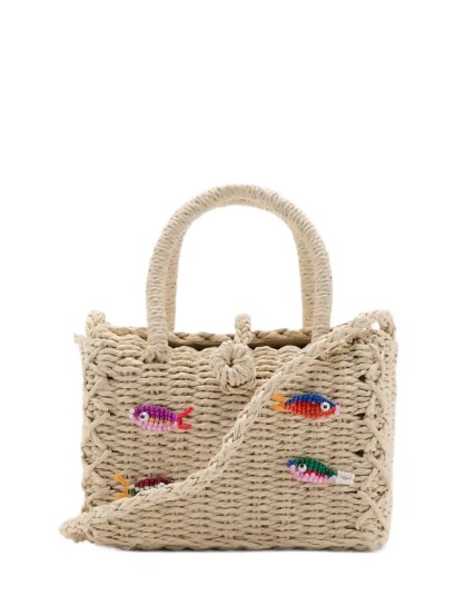 Mango Mini Raffia Bag With Fish Design Multi/patterned ONE SIZE Mango Mini Raffia Bag With Fish Design Multi/patterned ONE SIZE
