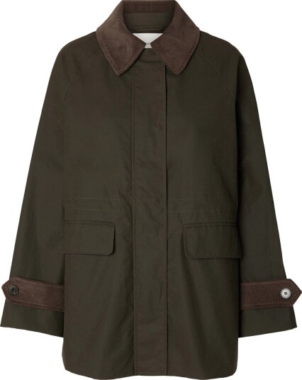 Selected Slwwilma Waxed Jacket Noos Khaki green 44