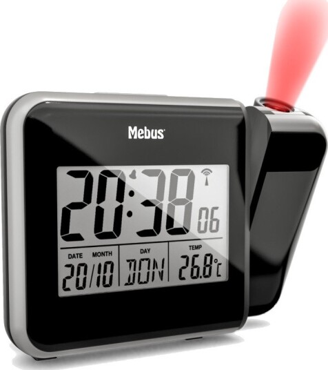 Mebus digital projektor vekkerklokke sort