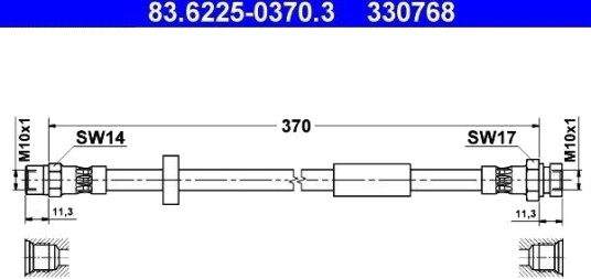 ATE 83.6225 0370.3 Bremseslange