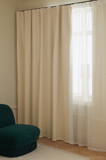Ellos Home Mørkleggingsgardin Ines Wide ekstra bred 1 pakning Beige
