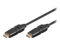 MicroConnect High Speed HDMI with Ethernet - HDMI-kabel med Ethernet - HDMI hann til HDMI hann - 2 m - 360°-dreiekontakt MicroConnect High Speed HDMI with Ethernet - HDMI-kabel med Ethernet - HDMI hann til HDMI hann - 2 m - 360°-dreiekontakt
