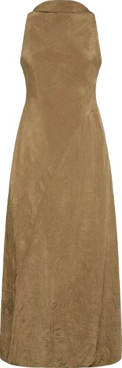 Topshop Tstova Bubble Hem Maxi Dress Wvn CAMEL 34