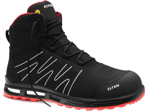 Sourcing Boots Elten Enno Xxt Pro Mid Esd S3s, Black/Red 44