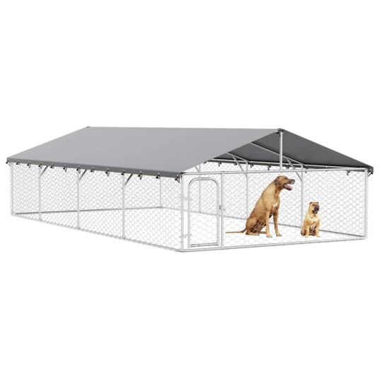 Vidaxl Utendørs Hundegård Med Tak 600X300X150 cm