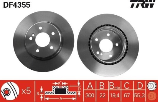 Bremseskive TRW DF4355