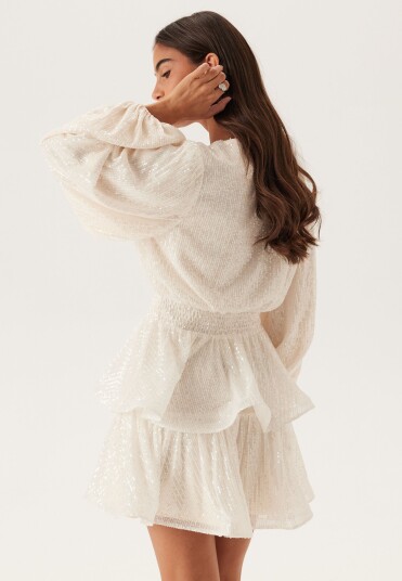 Bubbleroom Occasion Flounce Balloon Sleeve Sequin Dress