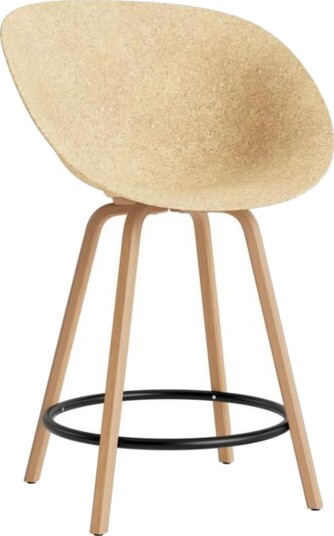 Normann Copenhagen Matt Barkrakk med Armlener 65 cm Bøk/ Sort/hamp