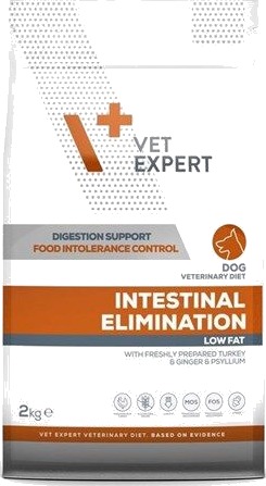 Vetexpert Veterinary Vet Expert Diet Intestinal Elimination Low Fat Dog Tørrfôr Til Hund 2 kg