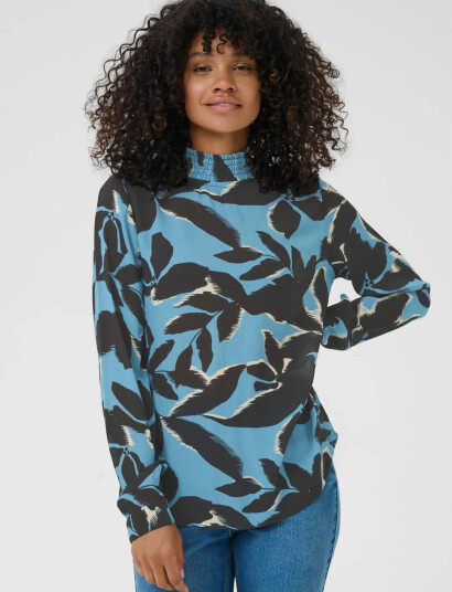 Kaffe Kaamber Smock Blouse Printed - Black - 44 Kaffe Kaamber Smock Blouse Printed - Black - 44