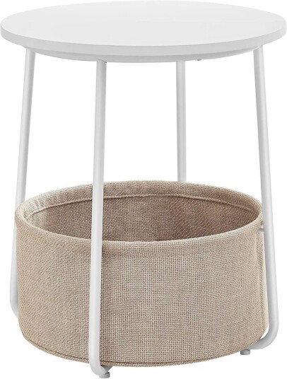 Hurtigmontert sidebord med oppbevaringskurv 45x50 cm