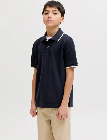 Jack & Jones Jprblaethan Detail Ss Polo Jnr Navy 152