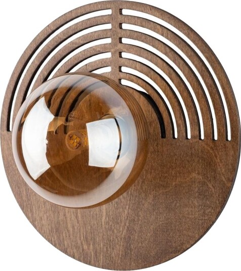 Lunar wood 25 cm vegglampe Brun