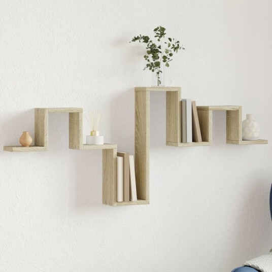  Vegghylle sonoma eik 104,5x10x43 cm konstruert tre