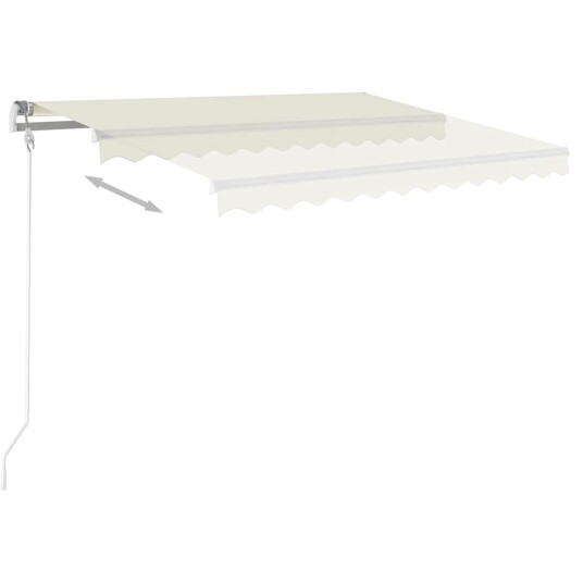 vidaXL Automatisk uttrekkbar markise 300x250 cm kremhvit