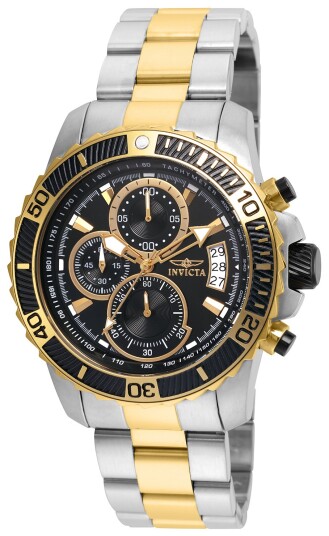 Invicta Herreklokke 22418 Pro Diver Sort/Gulltonet stål Ø45 mm Invicta Herreklokke 22418 Pro Diver Sort/Gulltonet stål Ø45 mm