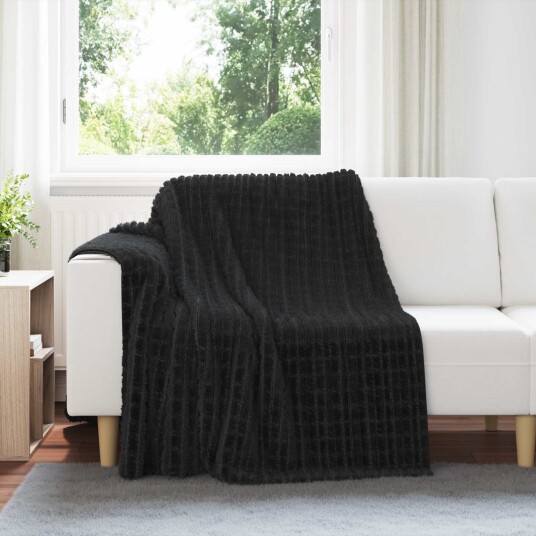 vidaXL Kastteppe Svart 200 x 150 cm Fleece