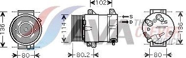 AC-kompressor AVA COOLING SYSTEMS RTAK383