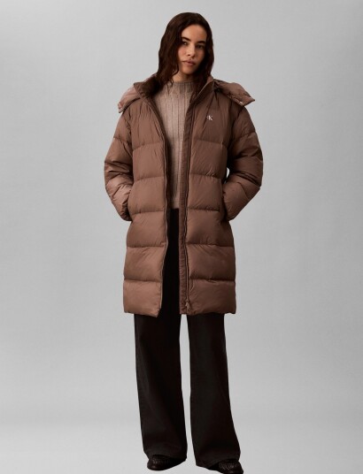 Calvin Klein Jeans Essential Mw Long Down Puffer Brown M