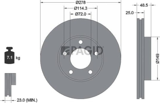 PAGID 54303NC Bremseskive PAGID 54303NC Bremseskive