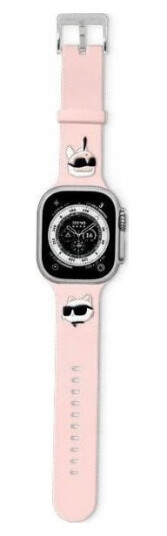 Karl Lagerfeld Pasek Karl Lagerfeld Klawmslkcnp Apple Watch 4/5/6/7/Se/8/9 40/41Mm Stropp 3D Gummi Karl&Choupette Heads Różowy/Rosa